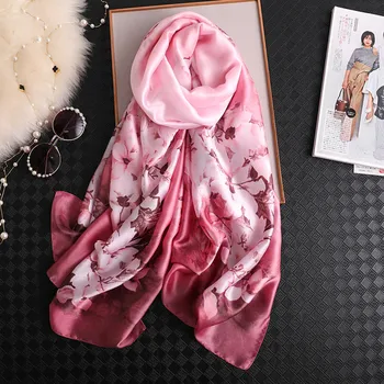 Luksusowe marki letnie jedwabne szale moda szalik kobiety krem do opalania plaża jakość jedwabna chusta popularna bandana tłumik szal