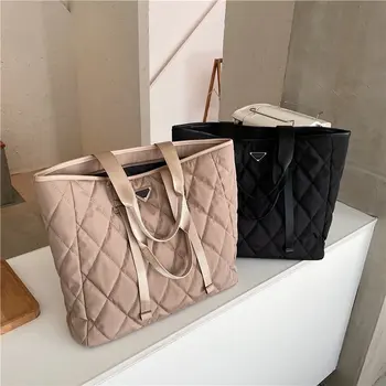 Luksusowe markowe damskie duże torby 2021 Jesień Zima damskie torby na ramię wysokiej jakości nylon duża pojemność gospodarcza torba