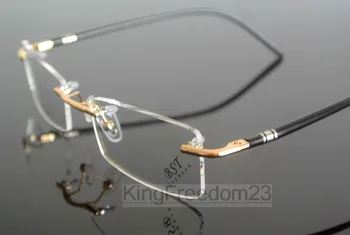 Luksusowe sprężynowe zawiasy aluminiowe, bez oprawki oprawki okularowe Mężczyźni Kobiety okulary Rx able