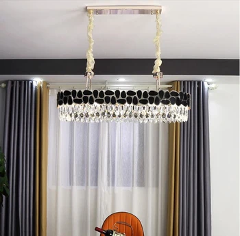 Luksusowy kryształowy żyrandol Nowoczesny salon mieszany kolor prostokątna jadalnia żyrandol oświetlenie led połysk