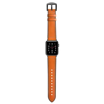 Luksusowy pasek ze skóry naturalnej Plain Weave dla Apple Watch Band Series 6 SE 5 4 3 2 Wymiana opaski 44 mm 40 mm 42 mm 38 mm pasek