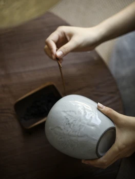 LUWU japoński ceramiczny tea Caddy porcelanowe łyżeczki puszki do przechowywania herbaty lub żywności