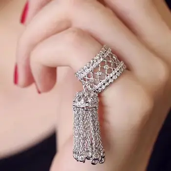 LXOEN moda Korona pałac Królewski pierścień dla kobiet inkrustowanie sześciennych cyrkon luksusowe wieczorne pierścienie najlepszy prezent biżuteria Bague Femme