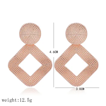LZHLQ 3 pary figur geometrycznych, Metalowe kolczyki 2020 moda damska kolczyki dziewczyna kropla kolczyk kobiet biżuteria