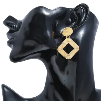 LZHLQ 3 pary figur geometrycznych, Metalowe kolczyki 2020 moda damska kolczyki dziewczyna kropla kolczyk kobiet biżuteria