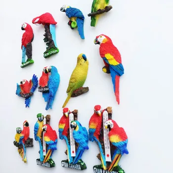 Magnesy na lodówkę pamiątka hiszpański Dominika Ara ręcznie malowane 3D żywicy magnesy na lodówkę dekoracyjne, rękodzieło wystrój domu prezenty