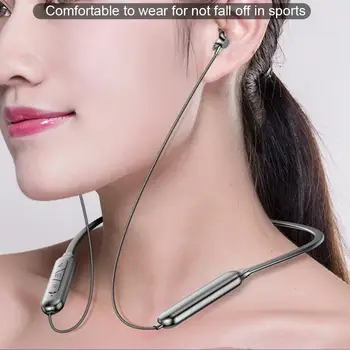 Magnetyczne słuchawki sportowe, słuchawki bezprzewodowe Bluetooth zestaw głośnomówiący słuchawki z gniazdem kart TF do Xiaomi Samsung