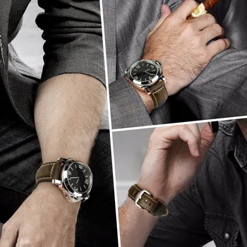 MAIKES watchband z naturalnej skóry wołowej skóry 20mm 22mm 24mm 26mm watchband zielone akcesoria do zegarków pasek do zegarka Tissot Fossil