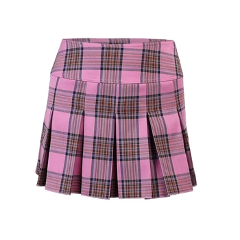 Mall Goth Black PinkColor spódnica Y2K E Girl Punk Wysoka Talia komórkowe spódnice Harajuku meble ubrania eleganckie plisowana mini spódniczki linii
