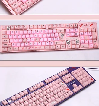 MAORONG TRADING Desktop, Notebook Cartoon Cute Girl kabel USB, KT różowa wodoodporna klawiatura