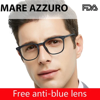MARE AZZURO Eyeglasses Reading Anti-blue Light Okulary okrągłe okulary do czytania człowiek komputer nadwzroczność powiększające okulary OC5106