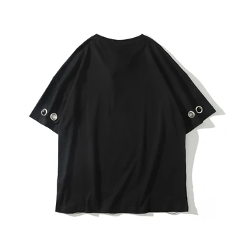 Marka odzieżowa męska koszulka 2020 lato mężczyźni kobiety metalowy otwór koszulki hip-hop tee topy Harajuku hip-hop ulica męska t-shirt