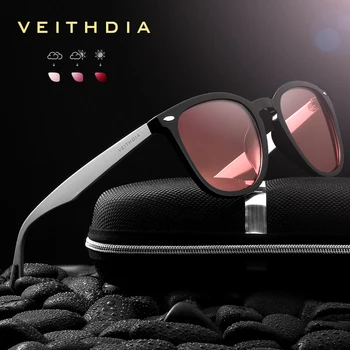 Marka VEITHDIA unisex aluminium+TR90 męskie fotochromowe lustrzane okulary markowe okulary akcesoria okulary dla kobiet 6116