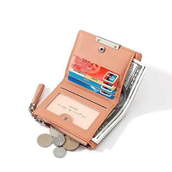 Marka żółty portfel damski z miękkiej sztucznej skóry portfel damski mini strzała posiadacz karty moneta krótkie portfele cienki mały portfel na zamek pilot