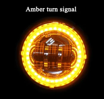 Marloo Led światła przeciwmgielne 4 1/2 4,5 cala Biały DRL Pomarańczowy kierunkowskaz Halo dodatkowa lampa do motocykli