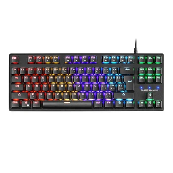 Mars Gaming MKXTKL, mechaniczna klawiatura do gier, RGB-podświetlenie, niebieski lub czerwony przełącznik, hiszpański/francuski/portugalski układ