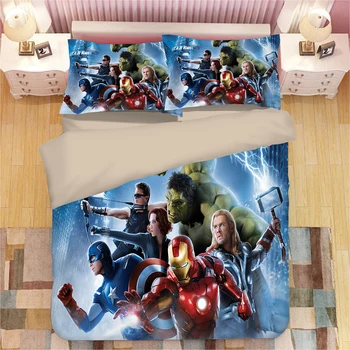 Marvel the avengers zestaw pościeli dla dzieci łóżka wystrój king size kołdrę queen bedspead 3/4 szt. dla dzieci tekstylia domowe promocja