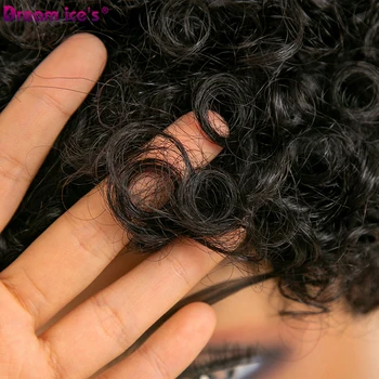 Marzenie.Ice ' s Hair Short 90%Human Hair peruki damskie czarne Afro Curl mieszane peruk naturalnych kolorów brazylijski włosy Jerry peruki