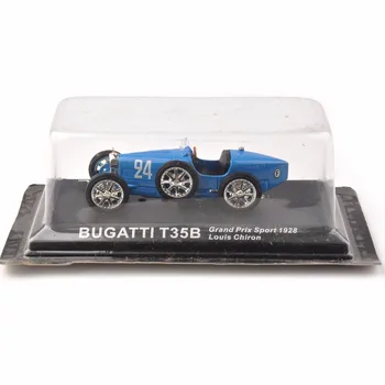 Maszyny do odlewu 1/43 Blue Bugatti T35B Grand Prix Sport 1928 Louis Chiron Classic Car tanie zabawki dla dzieci