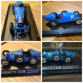 Maszyny do odlewu 1/43 Blue Bugatti T35B Grand Prix Sport 1928 Louis Chiron Classic Car tanie zabawki dla dzieci