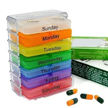 Mała Puszka Dla Tabletek Przenośny Jeden Tydzień Hermetyczne Pudełko Na Lekarstwa 7-Warstwowe Składana Mała Puszka Dla Tabletek Pojemnik Do Przechowywania Tabletek