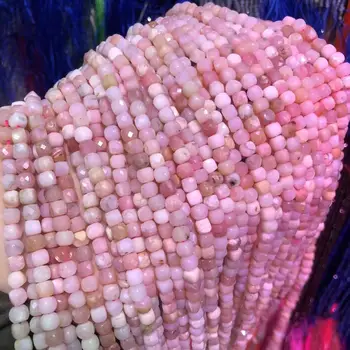Małe szlifowane koraliki z naturalnego kamienia koraliki różowy opal kwadratowy sekcja luźne koraliki do wyrobu biżuterii naszyjniki bransoletki 4 mm
