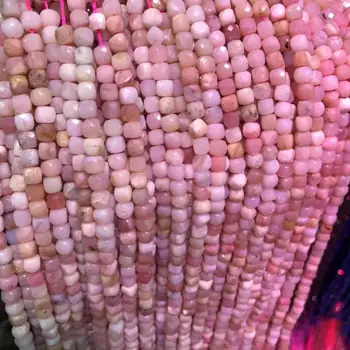 Małe szlifowane koraliki z naturalnego kamienia koraliki różowy opal kwadratowy sekcja luźne koraliki do wyrobu biżuterii naszyjniki bransoletki 4 mm