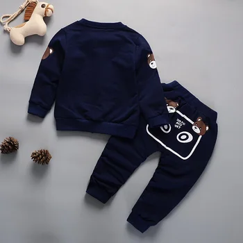 Mały chłopiec zestawy ubrań 2018 jesień Dziecięce bluzy nowy chłopiec sweter stroje dzieci niemowląt codzienny strój z kapturem chłopcy odzież
