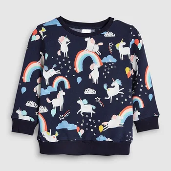 Mały maven1-7Years jesień bawełna Tęcza druku dziecka dziecko dziewczynka bluza odzież Dziecięca dla dziewczynki sweter, polar