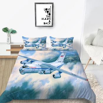 Mały samolot zestaw pościeli dla dzieci modne chmury kołdrę 3D Queen King Twin pełna pokój jednoosobowy, pokój dwuosobowy, pokój dwuosobowy niepowtarzalny design zestaw pościeli