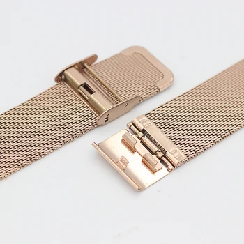 Mediolańskie 10mm 12mm 14mm 16mm 18mm 20mm złoto różowe złoto niebieski ze stali nierdzewnej watchband Mediolan siatkowy pasek, metalowe bransoletki do zegarków