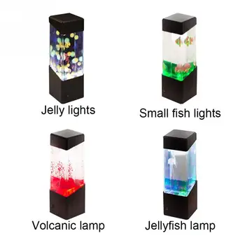 Meduza Akwarium nocne oświetlenie led mały stolik lampa Dekoracyjna stolik dla dzieci akwarium prezent dla dziecka zasilanie USB