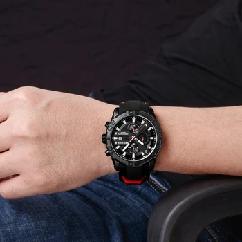 MEGIR męskie zegarki analogowe Kwarcowy zegarek wodoodporny sportowy chronograf silikonowe wojskowe zegarki męskie auto data Relogio Masculino