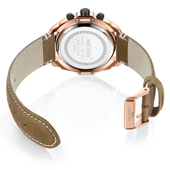 MEGIR Sport Watch Men Relogio Masculino Creative Fashion chronograf zegarek kwarcowy Zegarek strefy skórzane wojskowe wojskowe zegarki męskie