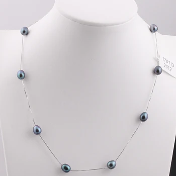 [MeiBaPJ] stałe 925 srebro biżuteria dla kobiet prawdziwy słodkowodnych Czarne perły naszyjnik kolczyki krople wody biżuteria