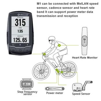 Meilan M1 bezprzewodowy komputer rowerowy z GPS nawigacja BLE4.0 prędkościomierz rowerowy komputer czujnik tętna rowerowy licznik kilometrów
