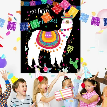 Meksyk przyczepiać ogon Na Lamie gry alpaca party banner zwierząt urodziny, baby shower ozdoby dla dzieci dziewczyny pamiątki dostawy