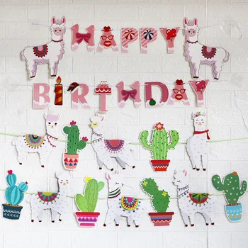 Meksyk przyczepiać ogon Na Lamie gry alpaca party banner zwierząt urodziny, baby shower ozdoby dla dzieci dziewczyny pamiątki dostawy