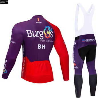 Men New BH Team Long Sleeve Cycling Jersey Color Purple 2019 12D Gel Pad spodnie wiosna jesień zestawy odzieży rowerowej oddychające