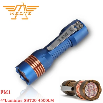 MEOTE FM1 4*Luminus SST20 4500lm 188m BLF Anduril UI 18650 potężny latarka led lampa do samoobrony kemping EDC