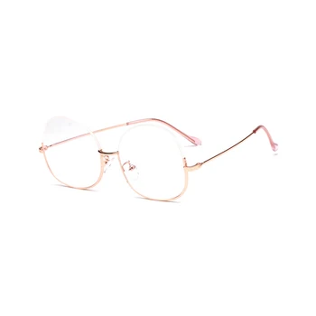 Metalowa oprawa dla punktów połowa okulary przezroczyste okulary damskie okulary do oczu złote okulary męskie optyczne markowe oprawki okularowe 1887OLO