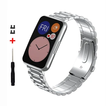 Metalowy pasek do Huawei Watch Fit Bransoleta ze stali nierdzewnej inteligentne bransoletka wymiana paska Huawei Fit Watch Correa