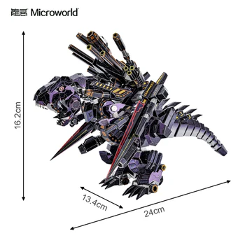 Microworld 3D metal puzzle Dinozaur Tyrannosaurus Model kits DIY Laser Cut Jigsaw Model gift For Children Educational Toys