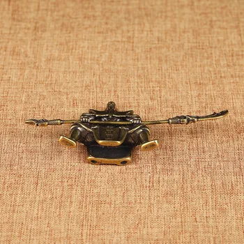 Miedź Guan Gong Pomnik Miniaturowe Figurki Herbata Zwierzęta Planszowe Biżuteria Biżuteria Vintage, Mosiężne Feng Shui Akcesoria Do Dekoracji Domu