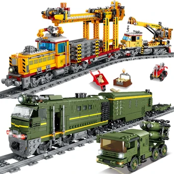 Miejski pociąg elektryczny z serii bloki budowlane bateria kolejowa i droga układanie maszyny cegły zabawki dla dzieci prezent na boże Narodzenie