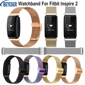 Milanese pętla paski do zegarków Fitbit Inspire 2 smart watch band wymiana nowych bransoletek dla Inspire 2 akcesoria regulowane