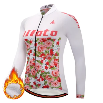 MILOTO Women Winter Warm Thermal Fleece Cycling Jerseys Top quality fabric Mtb Long Sleeve Bike Wear Cycling Clothing