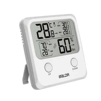 Mini Biały ścienny LCD cyfrowy termometr higrometr Magnes elektroniczny kryty temperatura wilgotność trend monitor stand