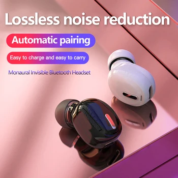 Mini Bluetooth 5.0 douszne słuchawki HiFi bezprzewodowy zestaw słuchawkowy z mikrofonem sportowe słuchawki głośnomówiący dźwięk stereo słuchawki dla wszystkich telefonów