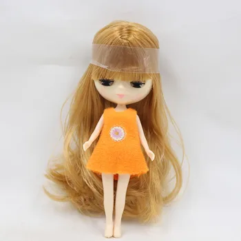 Mini Blyth lalka czerwono brązowy jasny blond zielony fioletowo różowa grzywka włosy lalka nude 11cm